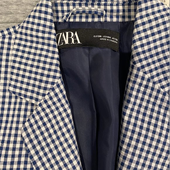 ZARA women's checkered blue and white suit - Picture 6 of 6